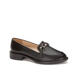 ANDREA  Black Loafers with Chain Detail size 8.5